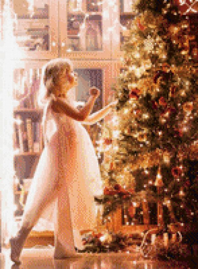 №819563 - дети, портрет, девочка, новый год, елка - предпросмотр