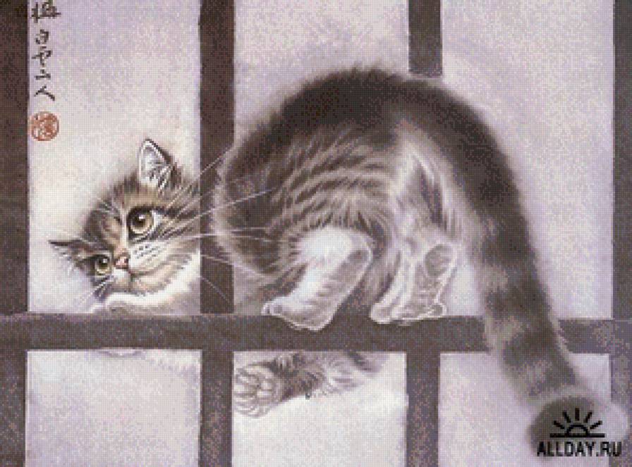 взобрался - котики, кот, коты - предпросмотр