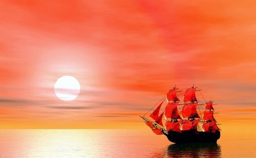 Алые паруса - вышивка крестиком. - оригинал