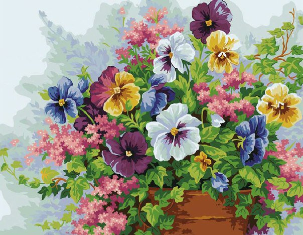 анютки - анютки, букет, цветы - оригинал