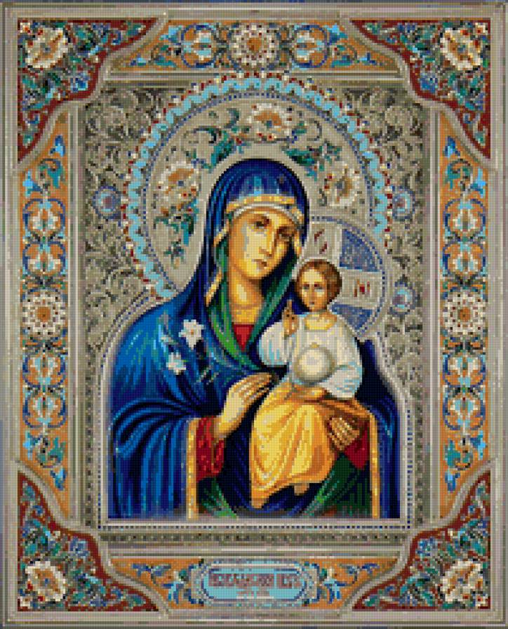 Неувядаемый цвет - вышивка, икона - предпросмотр