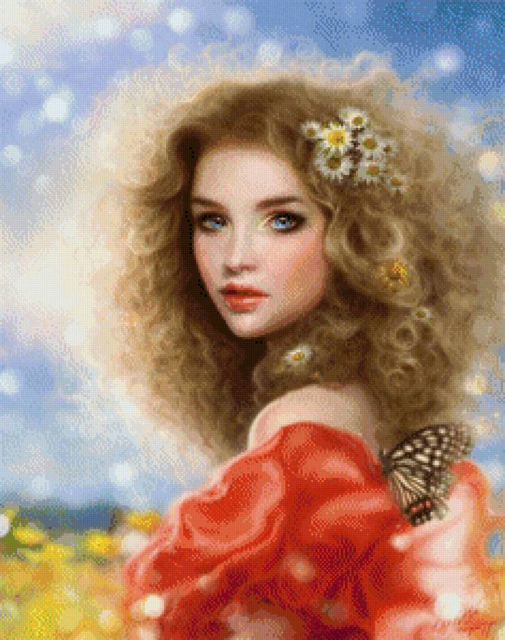 hada con margaritas en el pelo - предпросмотр