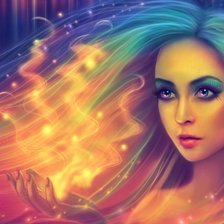 Схема вышивки «Девушка - цвет»