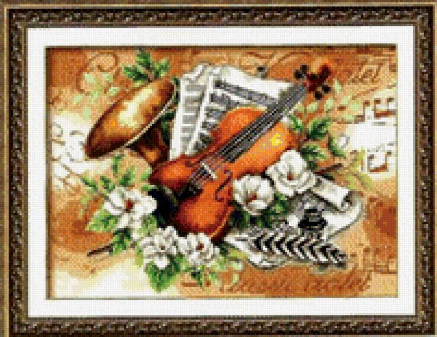 Музыка - красота., музыкальные инструменты, скрипка - предпросмотр