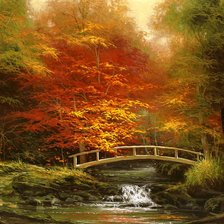 Схема вышивки «otoño en el puente»