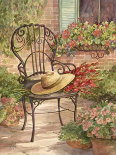 patio con silla y sombrero - оригинал