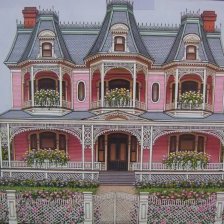 Схема вышивки «pink house»