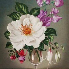 Схема вышивки «Роза и фуксии»