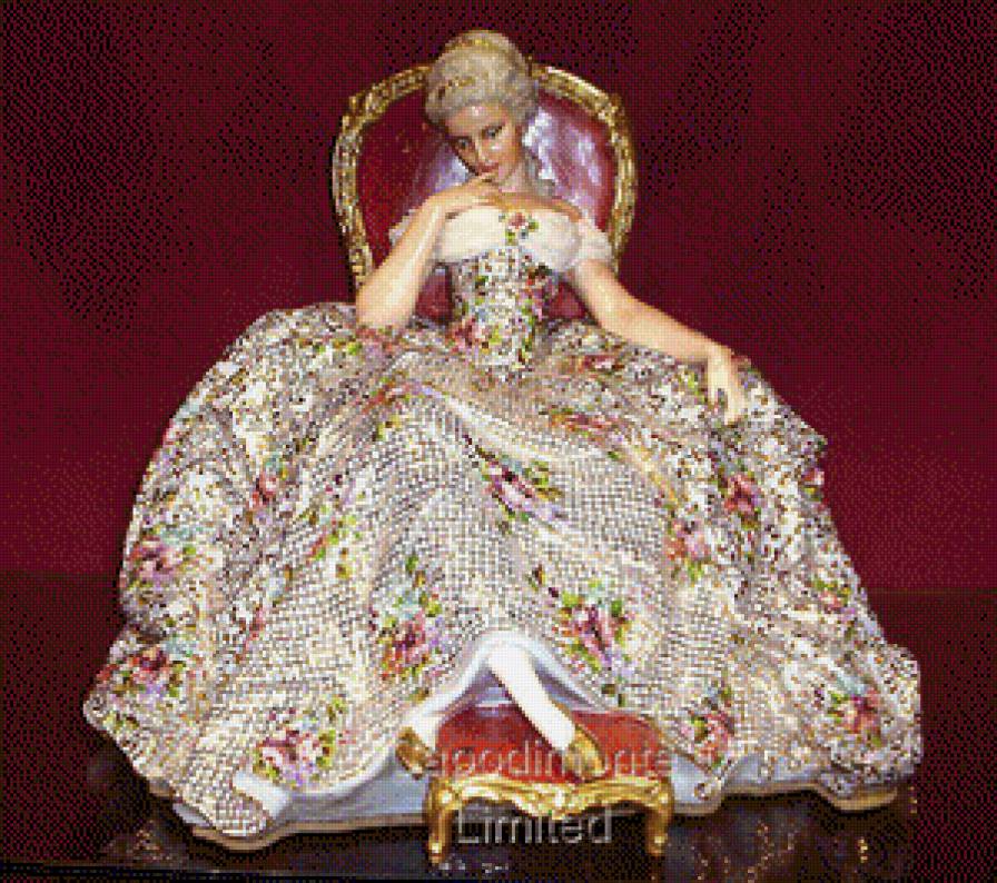 porcelana damisela con escabel - предпросмотр