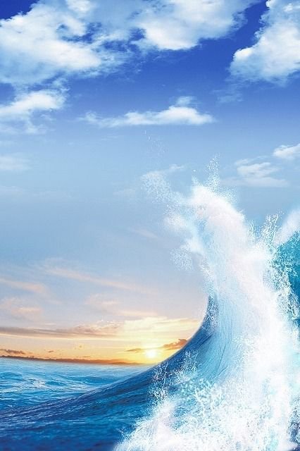 Волна - свет, море, волна, небо, солнце - оригинал