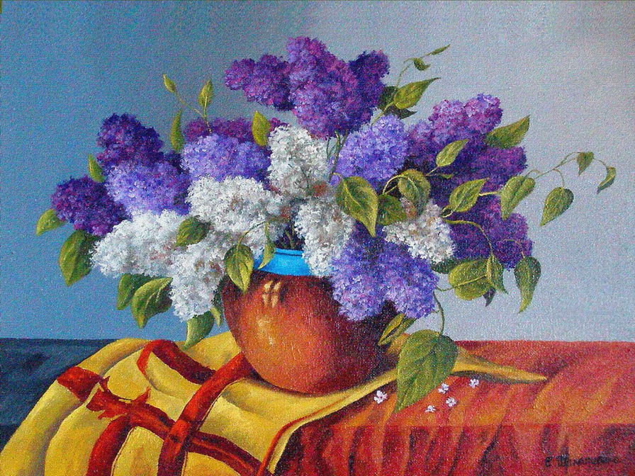 букет сирени - ваза, весна, сирень, букет, натюрморт, нежность, живопись - оригинал