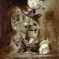 роза в вазе