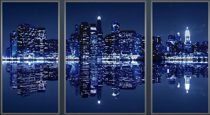 Ночной город - дома - оригинал