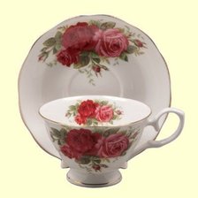 Схема вышивки «taza y plato te rosas roja y rosa»