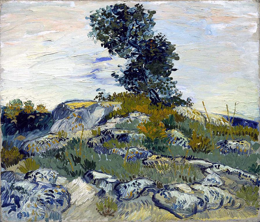 Ван Гог Валуны и дуб 1888 - живопись, ван гог, пейзаж, картина, импрессионизм - оригинал
