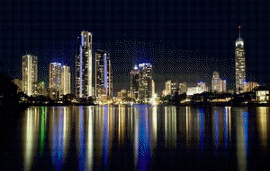 ночной  город - город ночь - предпросмотр