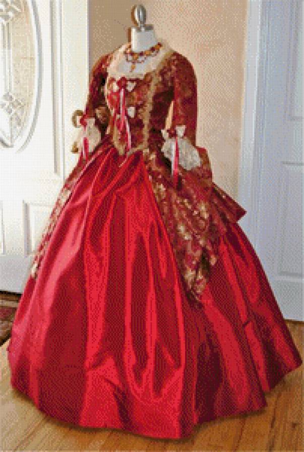 vestido rojo epoca luis - предпросмотр