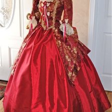 Оригинал схемы вышивки «vestido rojo epoca luis» (№824514)