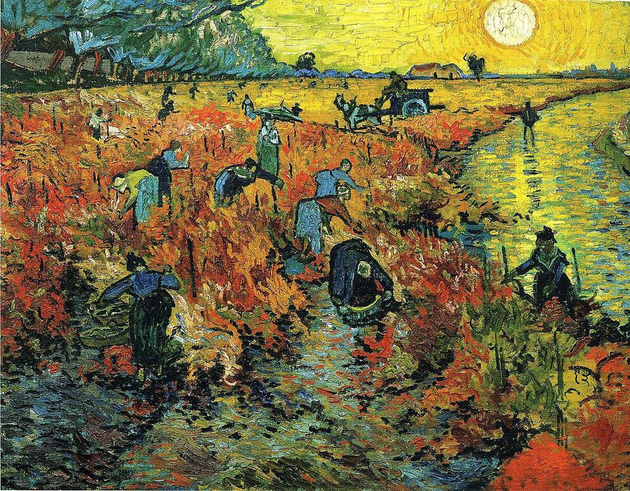 Ван Гог Красные виноградники в Арле 1888 - ван гог, живопись, пейзаж, импрессионизм, картина - оригинал