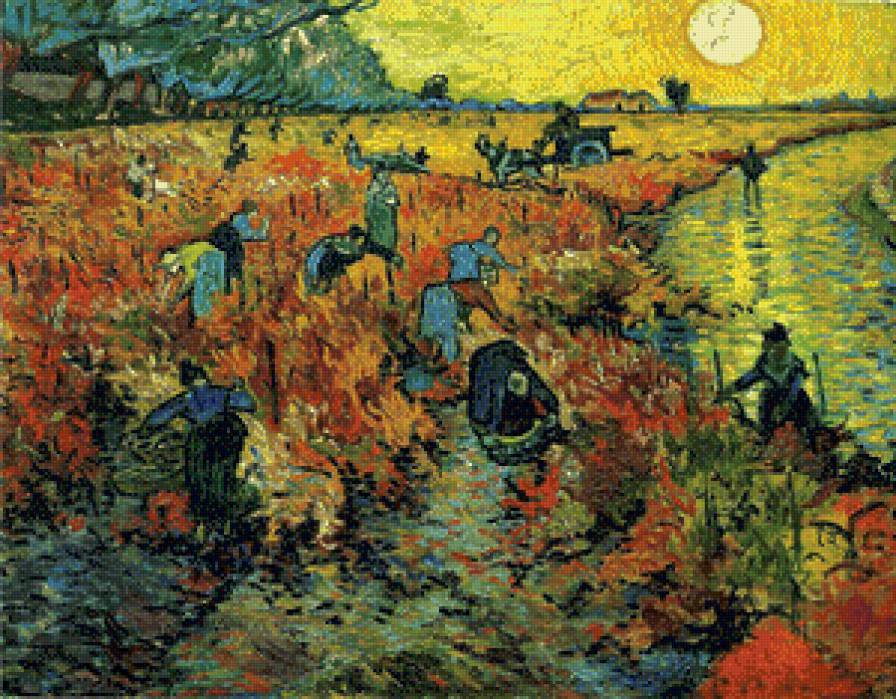 Ван Гог Красные виноградники в Арле 1888 - живопись, картина, пейзаж, ван гог, импрессионизм - предпросмотр
