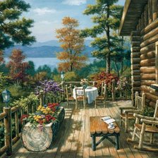 Схема вышивки «casa de madera»