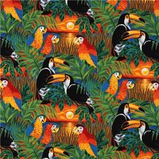 Схема вышивки «colourful-tropical-birds-fabric-parrot-Robert-Kaufman-161657-2»