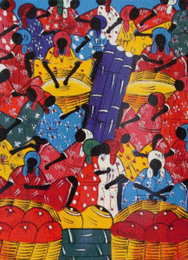 cuadros-oleo-mujeres-africanas-con-frutas - предпросмотр