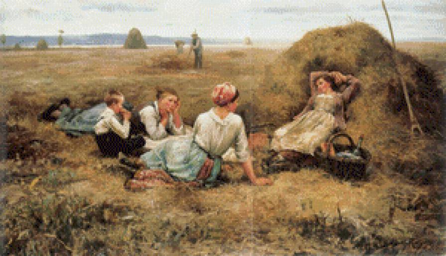 DANIEL-RIDGWAY-KNIGHT-THE-HARVESTERS-RESTING - предпросмотр
