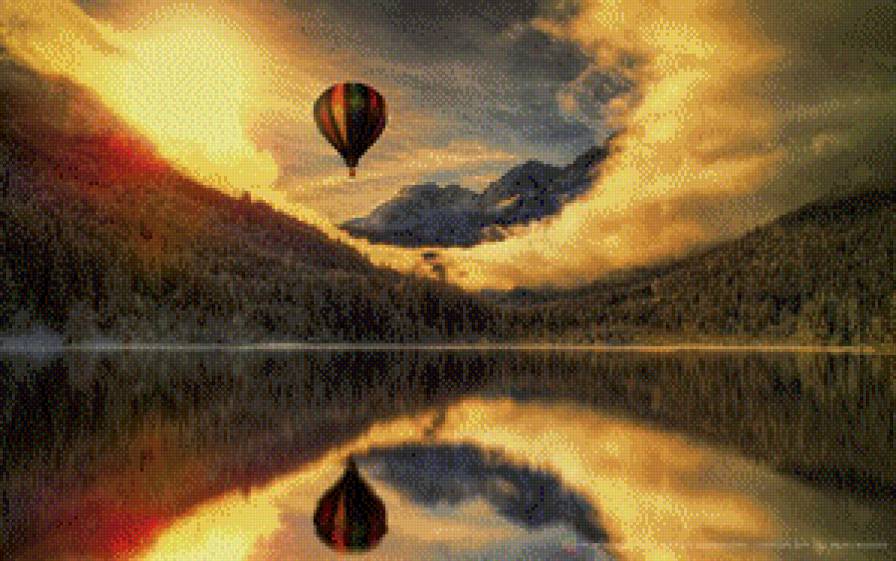 Полет счастья - вдохновение, природа, воздушный шар, фотография - предпросмотр