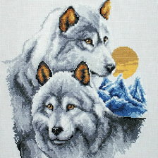 Оригинал схемы вышивки «Пара волков» (№827536)