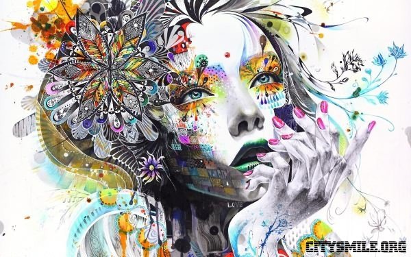 абстракция девушка - оригинал