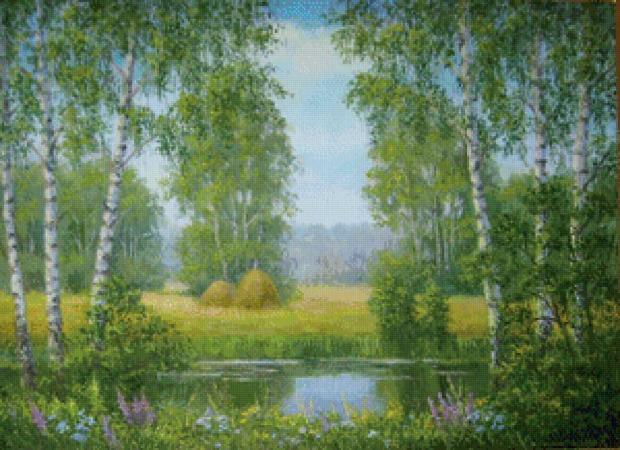летний пейзаж - березы, природа, пейзаж - предпросмотр