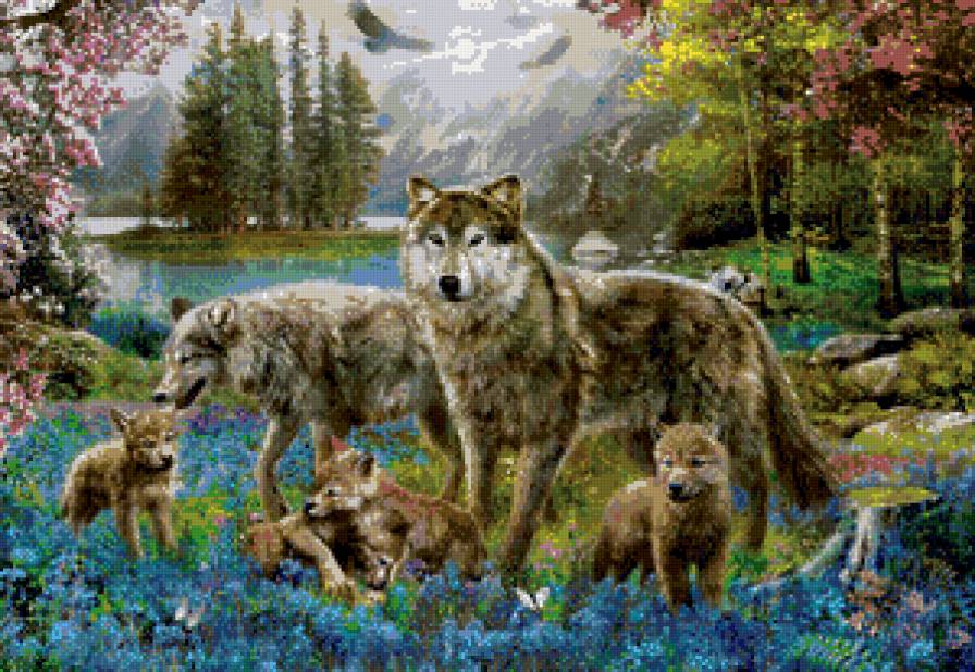 Волки - волки, звери, животные, семья, оберег - предпросмотр