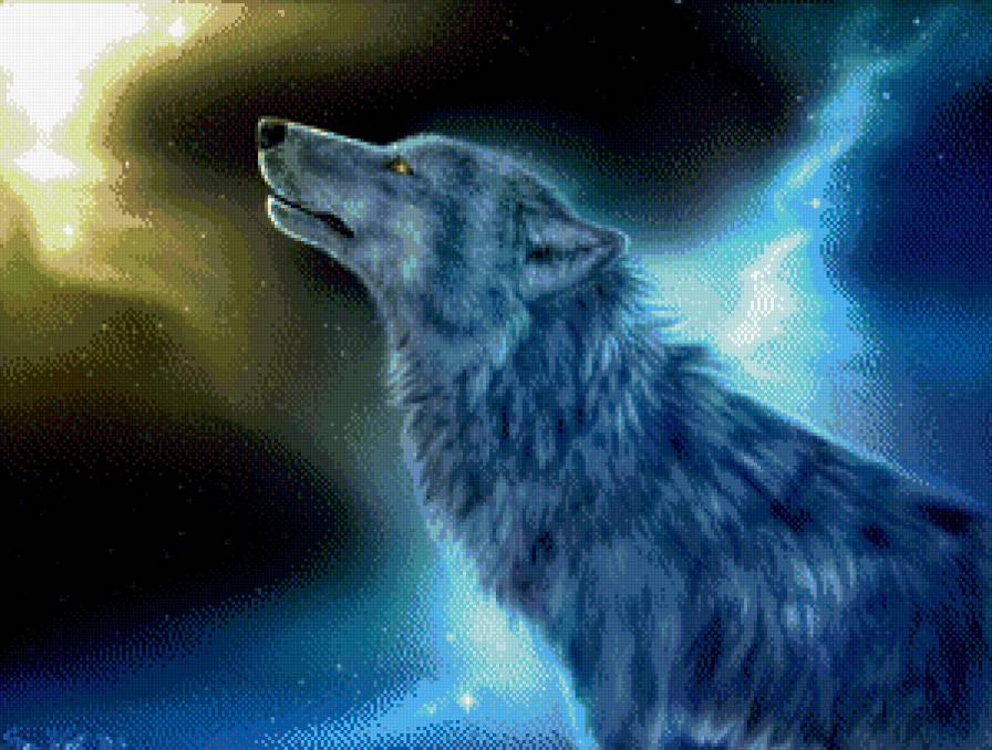 Вой - животные, волк, природа, луна - предпросмотр