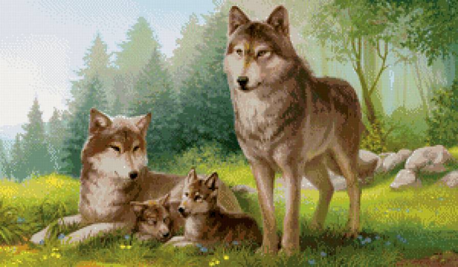 Волки - волки, звери, семья, оберег - предпросмотр