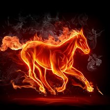 Схема вышивки «Огненная лошадь»