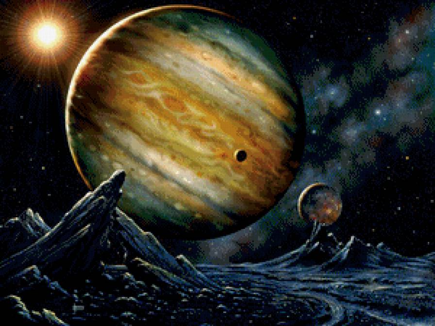 Юпитер - солнечная система, юпитер, космос, анимация, картинка, планеты - предпросмотр