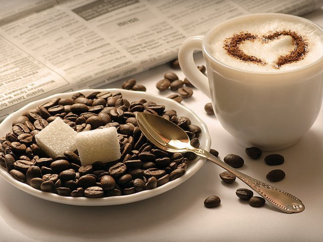 кофе - на кухню, горячий шоколад, кофейные зерна, капучино - оригинал