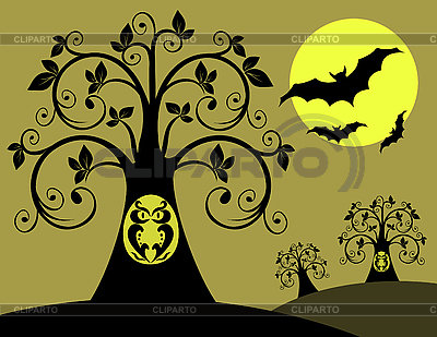 Хеловин - оберег, пять летучих мышей, сова, хелоувин - оригинал