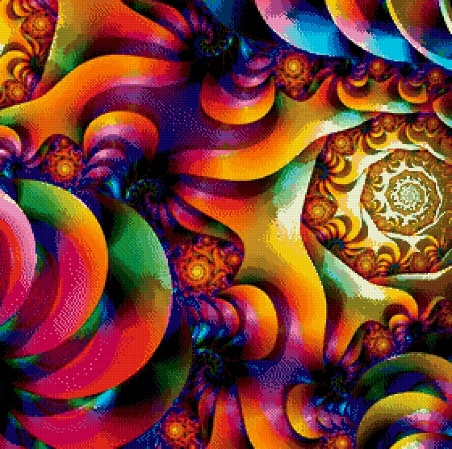 Радужный водоворот.Абстракция. - радуга, яркость, водоворот, абстракция - предпросмотр