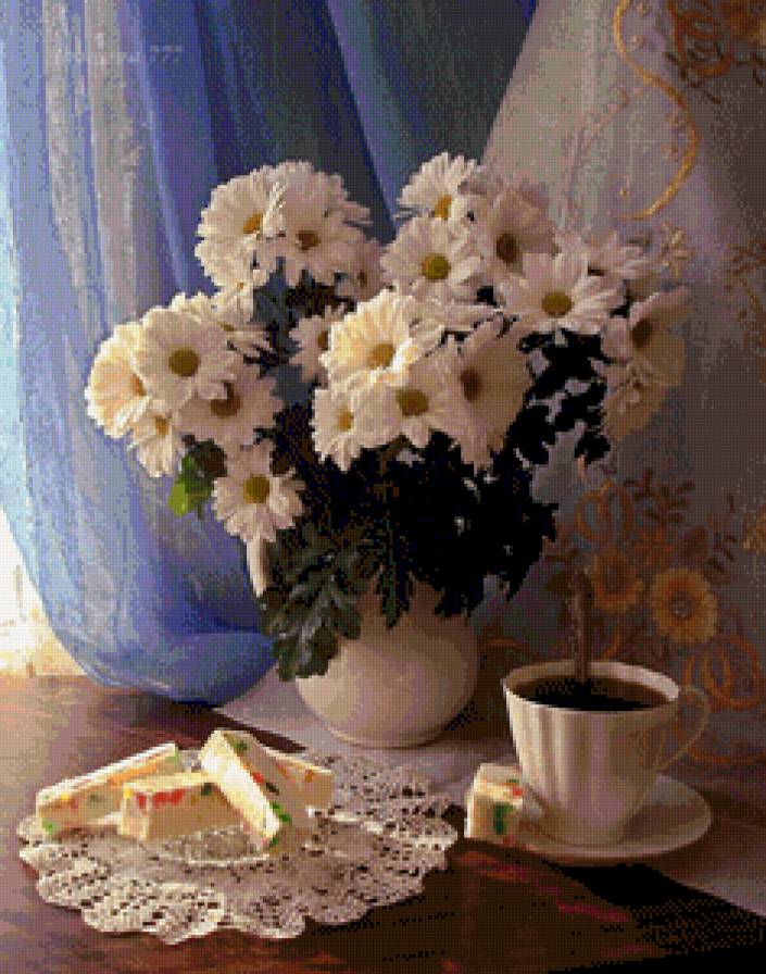 натюрморт с хризантемами - предпросмотр