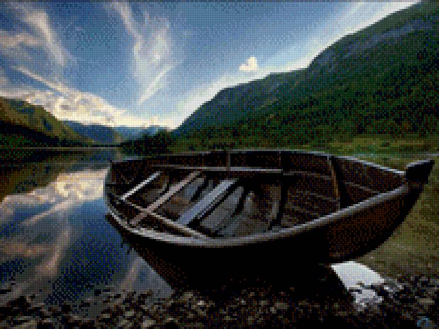 лодка - природа, озеро, лодочка, река - предпросмотр