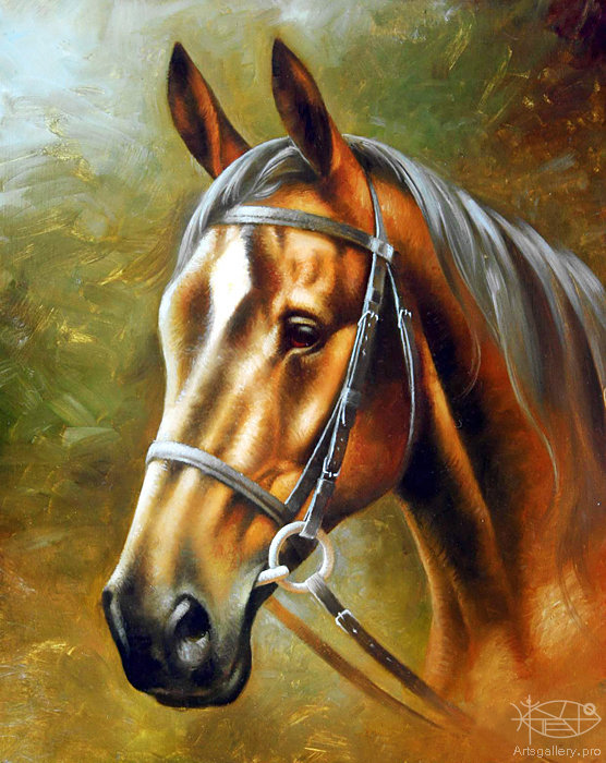 красивая лошадь - лошадь, конь, живопись, животное, природа - оригинал