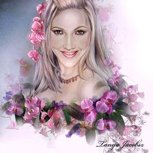 Схема вышивки «девушка орхидея»