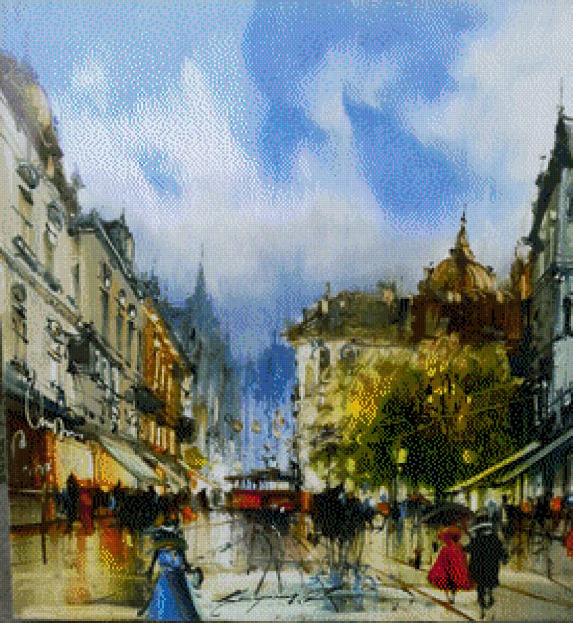 Старе місто - за картиною сергія цемрюка, города, львов - предпросмотр