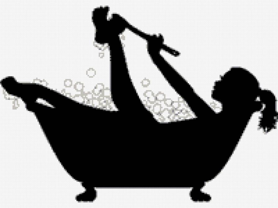 силуэт - женщина, в душ, в ванную, девушка, люди - предпросмотр