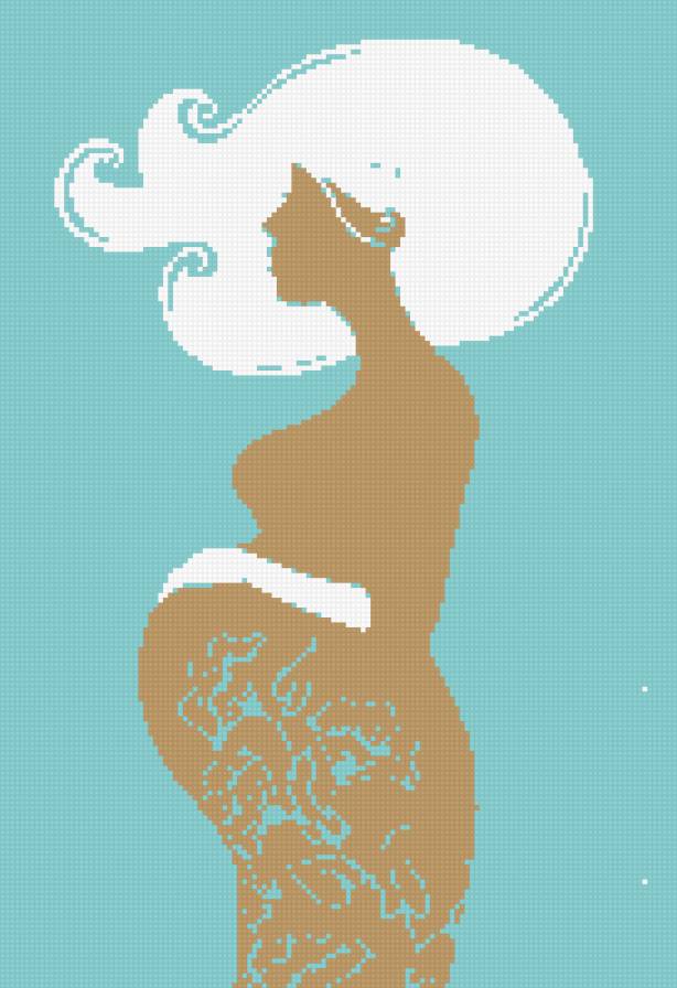 беременная - беременность, женщина силуэт, девушка - предпросмотр