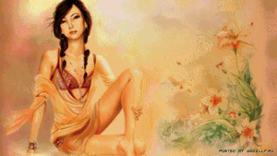 девушка цветок - девушка - предпросмотр