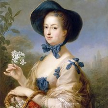 Оригинал схемы вышивки «дама в голубой шляпе» (№831245)