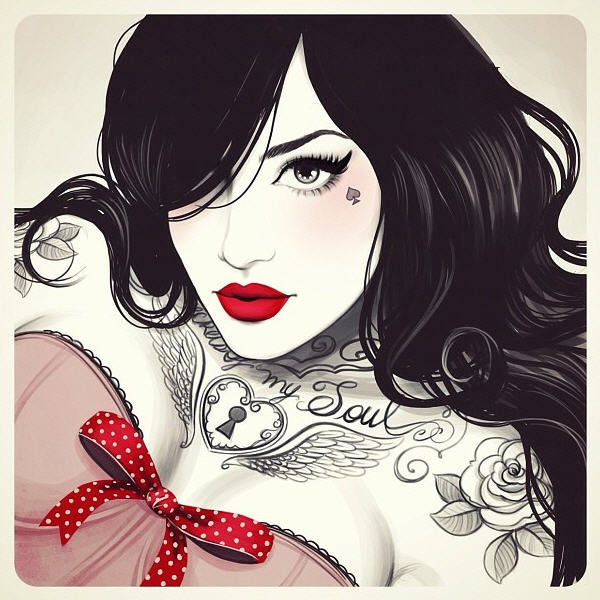 девушка с тату - девушка - оригинал